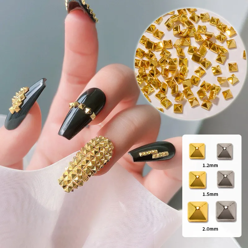 

500pcs 1/2mm Riveting Nail Nail Ornament Gold/Silver Crystal Diamond Nail Rhinestone Multi-size Gem 500pcs Flat Nail Rivet Stud