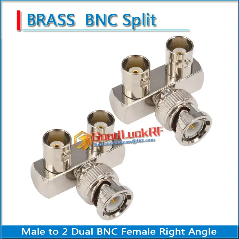 Q9 BNC папа на 2 двойных мама под прямым углом 90 градусов 3-полосный разветвитель RF