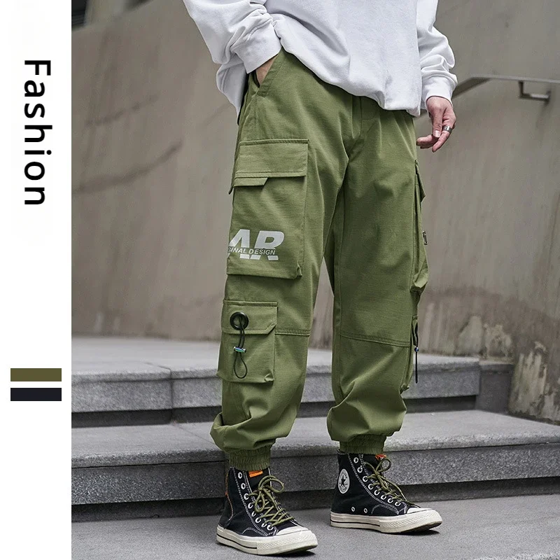 Брюки-карго мужские тактические уличные штаны в стиле милитари много карманов