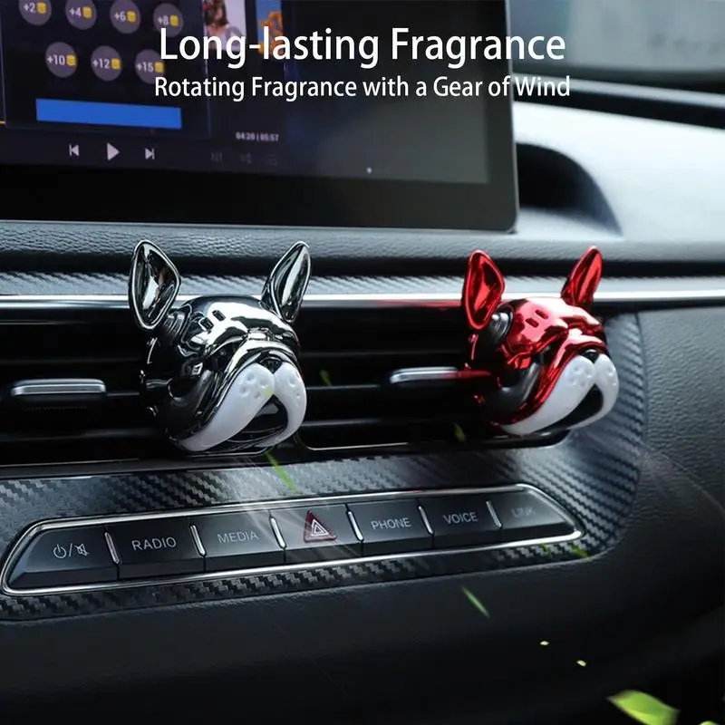 

2Pcs Bulldog Car Perfume Fragrance Diffuser air fresheners Auto Vents Scent Parfume Car Decor Aromatherapy Diffuser Automotive