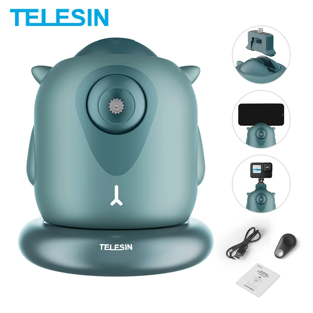 

TELESIN Auto Face Tracking Stabilizer Smart Shooting Gimbal 360 Rotation Vlog Live Video Phone Holder For GoPro iPhone Samsung