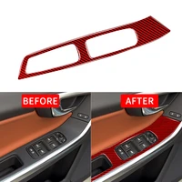 1set carbon fiber car window lift control panel for volvo v60 s60 2010 2017 automobile door armrest panel cover trim accessories