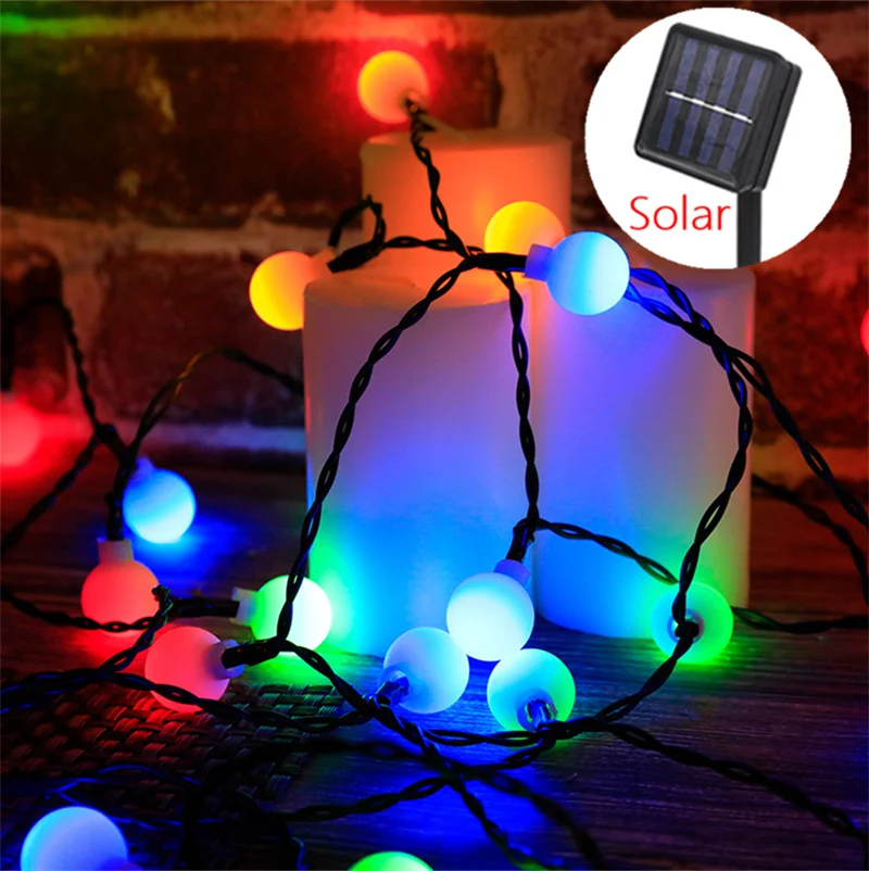 

50/100 Balls LED Solar Light Outdoor Lamp String Lights for Holiday Christmas Party Waterproof Fairy Garden Solar Garden Light