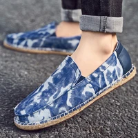2022 summer new linen mens casual shoes handmade weaving fisherman shoes fashion casual flat espadrilles driving shoes big size