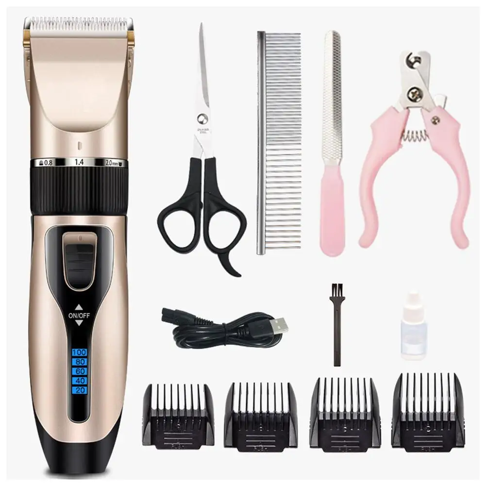 

Rechargeable Low-noise Pet Dog Hair Trimmer Shaver Electric Scissors Animals Grooming Clippers Cat Cutter Pets Hair Cut Machine