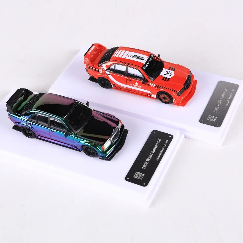 DCM 1:64 190E W201 Restomod гальваническое покрытие colorfu/красный литье из сплава Модель