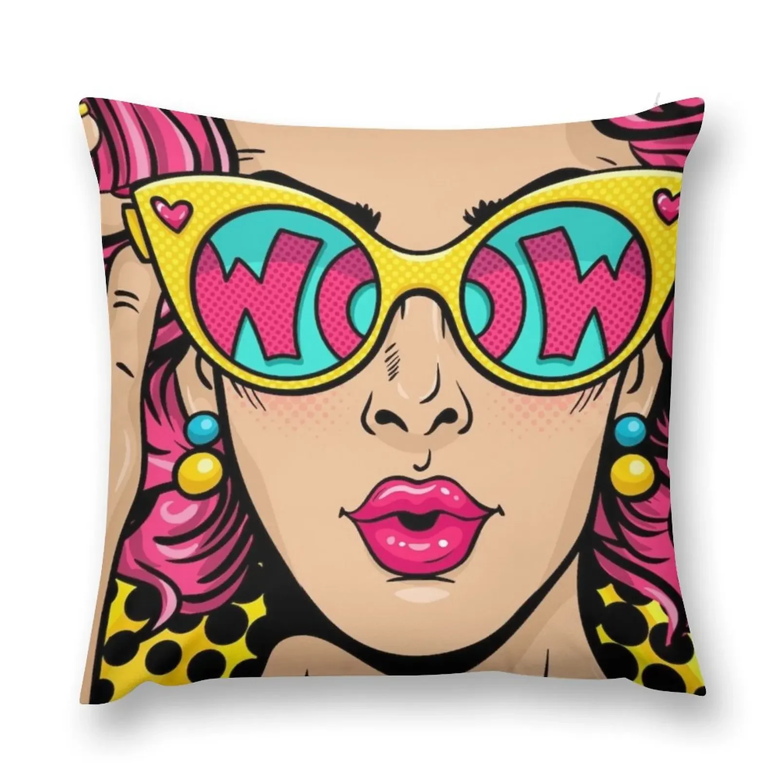 Pop Woman Print Art Canvas Royal Lichtenstein Wall Painted by Roy Lichtenste Throw Pillow