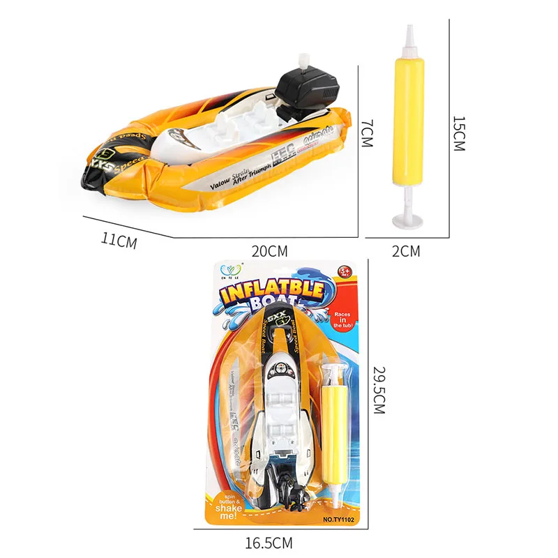 Kids Inflatable Wind up Speedboat Clockwork Ship Boat Model Bath Toy Bathtub Swimming Pool Water Play Game Shower Bathing Toys images - 6