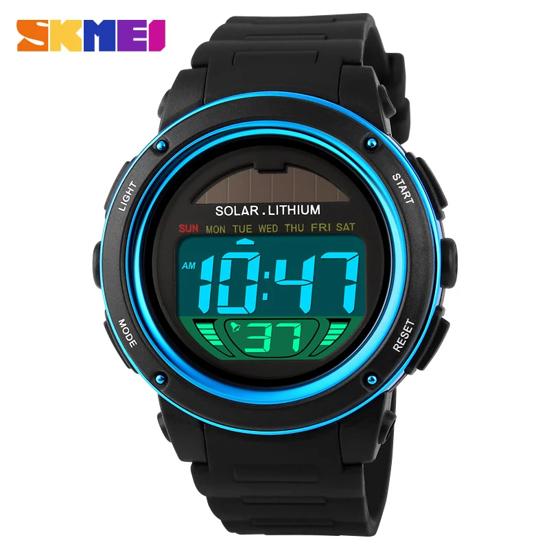 

SKMEI Brand Solar energy Men Electronic Sports Watches Outdoor Military LED Watch Digital Quartz Wristwatches Relogio Masculino