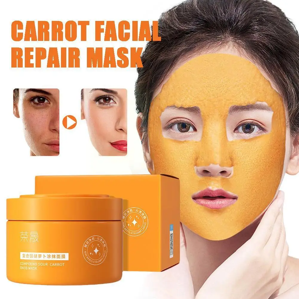 

Carrot Facial Repair Mask With Vitamin C Reduction Facial Care Moisturizing Shrink Pores Exfoliating Blackhead Repair For S F2X7