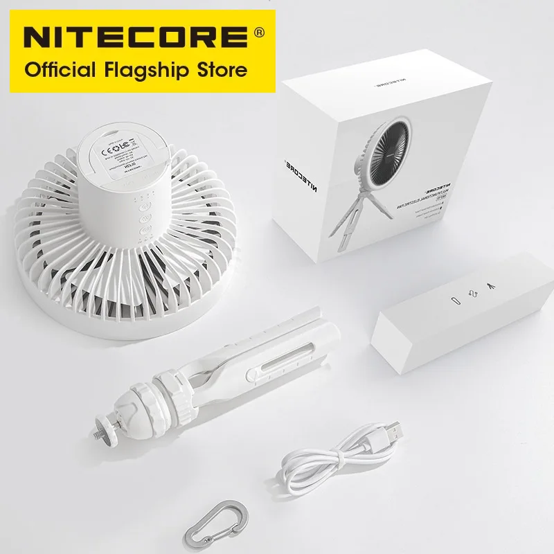 NITECORE NEF10 3-in-1 Camping Electrice Fan USB-C Rechargeable Ceiling Fans 10000mAh Power Bank LED Ring Light Adjustable Tripod images - 6