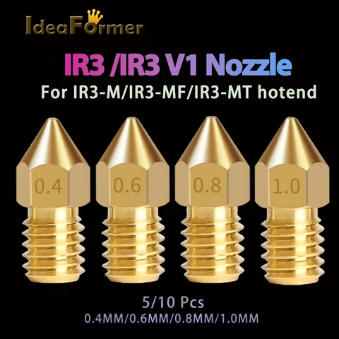 IdeaFormer, сопло IR3 V1 0,4/0,6/0,8/1,0 мм, детали для 3D принтера, медный экструдер M6 для детской яркости, нити 1,75