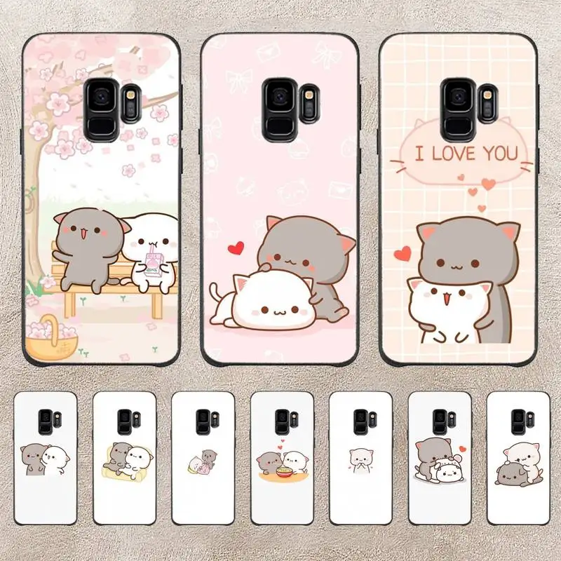 

Peach Mochi Cat Cartoon Phone Case For Samsung Galaxy J200 J2 Prime J2 Pro J6 2018 J250 J4 Plus J415 J5 Prime J7