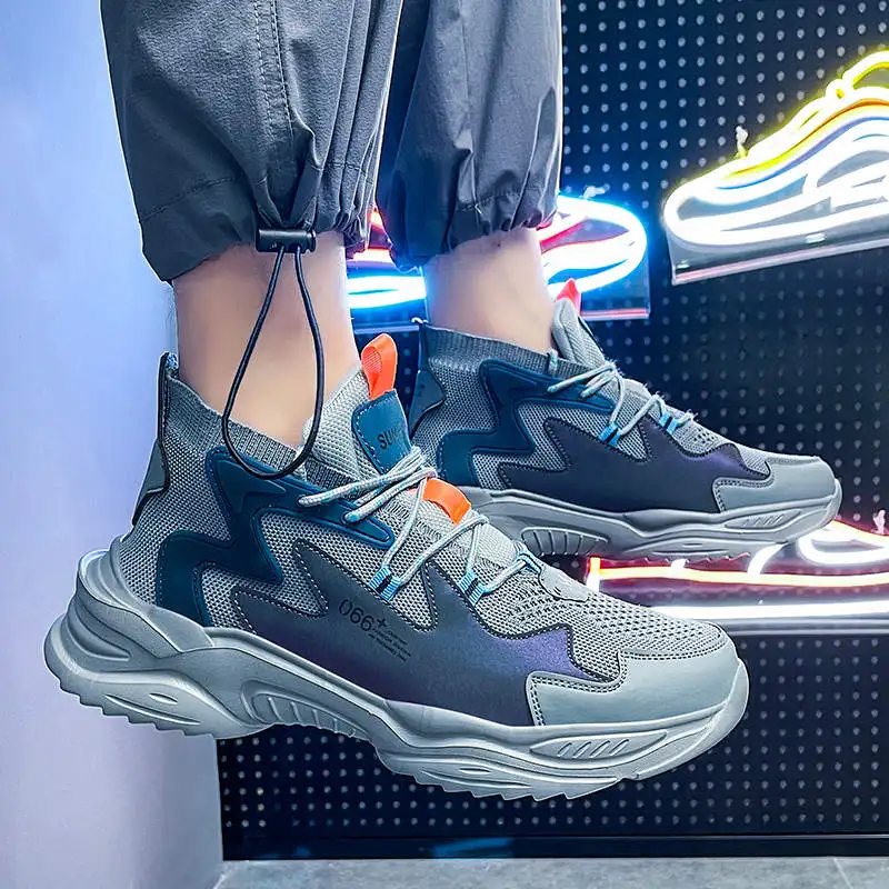 

Wedge Sport Shoes For Men Luxury Brand High Quality Running Shoes For Men Chunky Soles Sports Sneakers Sports Sneakers Tennis