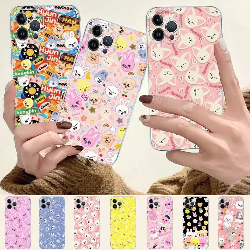 

Hot Kpop Stray kids skzoo Phone Case For iPhone 8 7 6 6S Plus X SE 2020 XR XS 14 11 12 13 Mini Pro Max Mobile Case