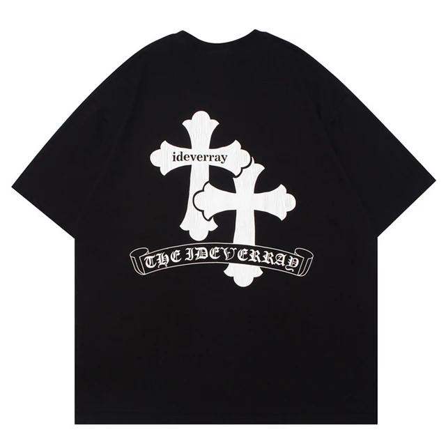 Hip Hop Streetwear Cross Graphic T-shirt Cotton Casual 1