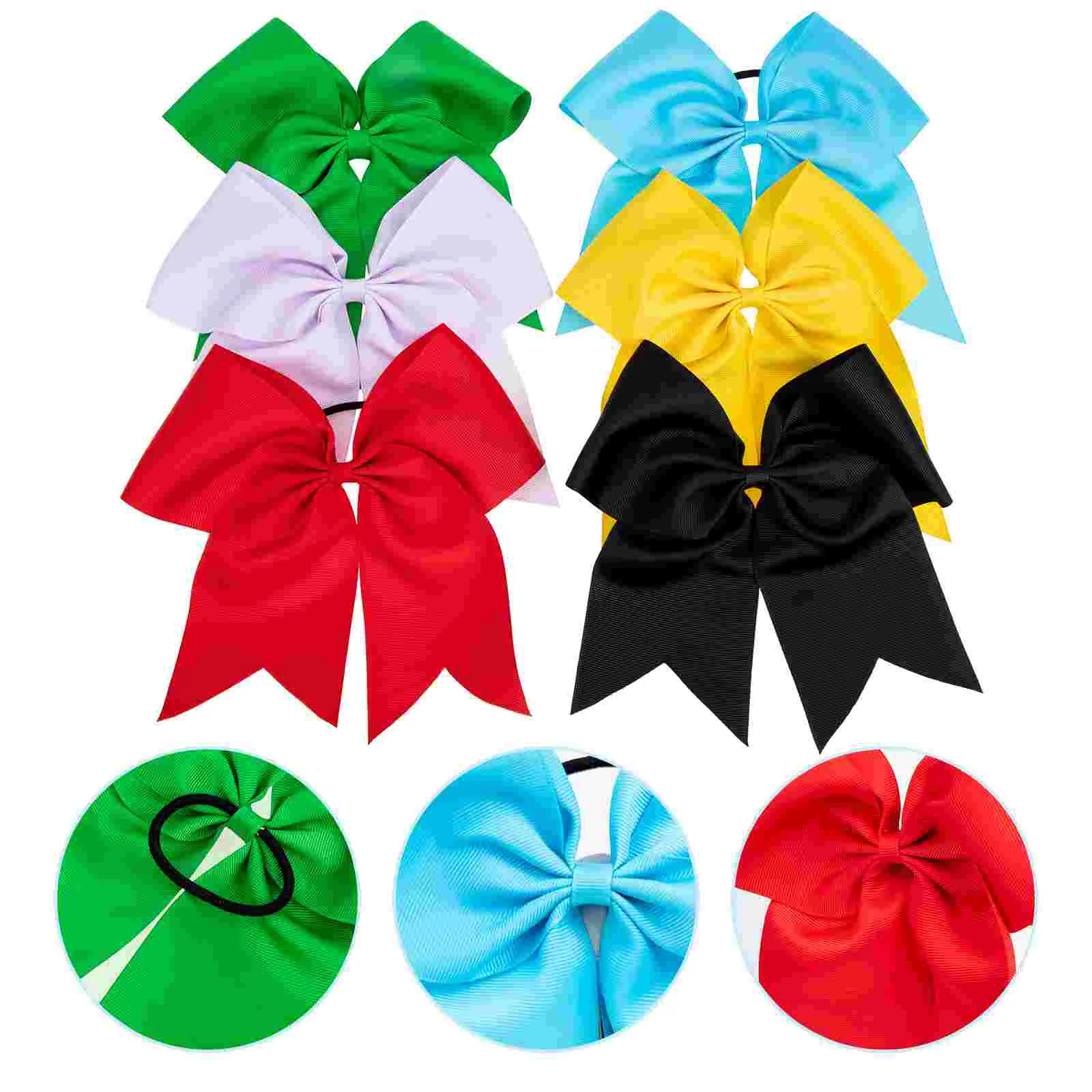 

Hair Bows Bow Cheer Tie Ties Largeelastic Bands Ponytail Cheerleaders Jumbo Cheerleading Girls Big Team Boutique Scrunchies Rope