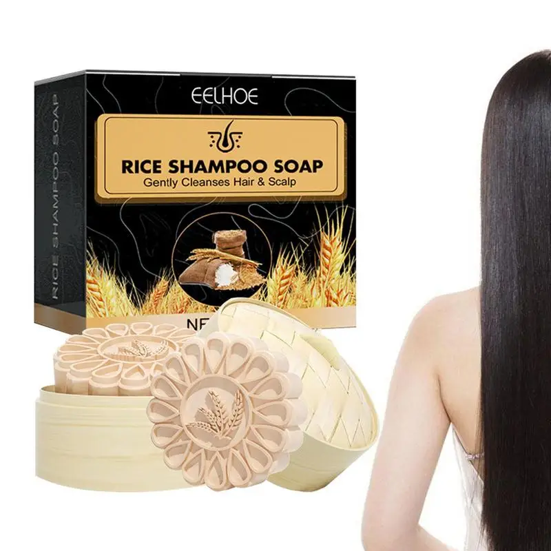

Natural Rice Shampoo Bar Hair Soap For Straight Curly Wavy Hair Anti Hair Loss Hair Fast Growth Moisturizing Hair Care