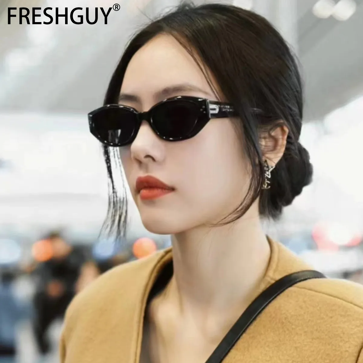 Модные солнцезащитные очки унисекс FRESHGUY кошачий глаз в Звездном стиле новинка 2024