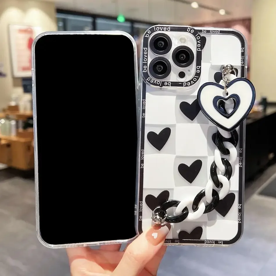 Love Heart Cover Chain ЧЕХОЛ ДЛЯ VIVO V29E V27E V25E V21E V25 V27 Pro V21 V23 V20 SE Y20 Y11 Y36 Y12 Y20i Y20S Y11S Y12S Y02 Y03