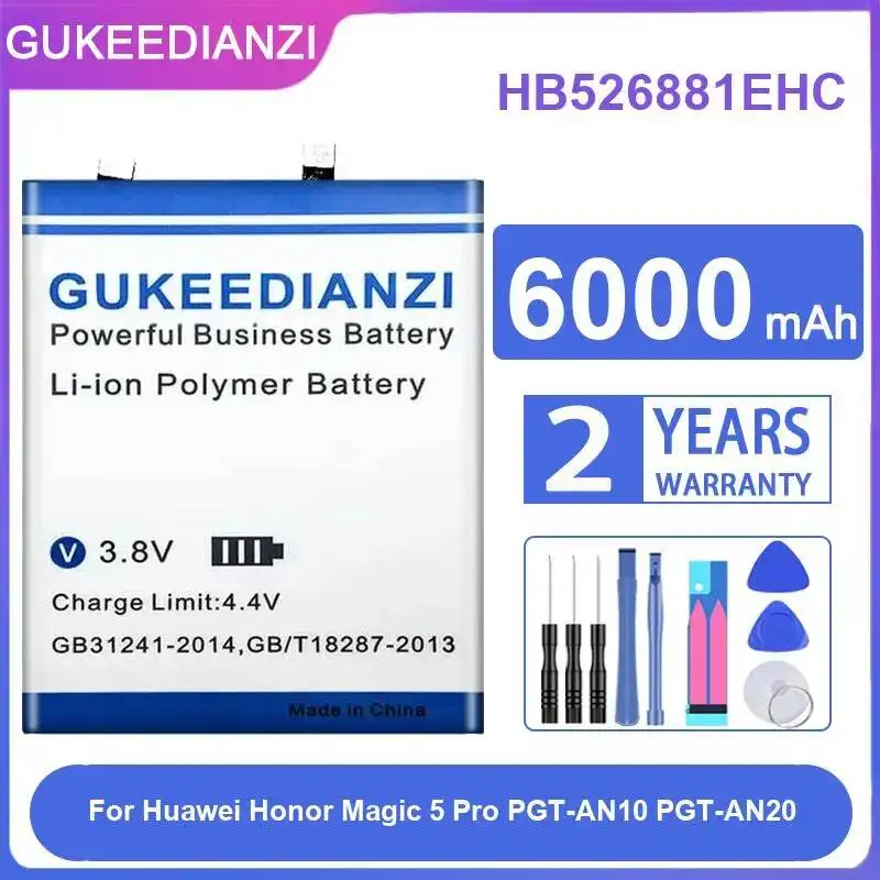 Фото Аккумулятор для мобильного телефона HB526881EHC, прочный, 6000 мАч, для Huawei Honor Magic 5 Pro Pgt-AN10 Pgt-AN20, премиум-замена №1
