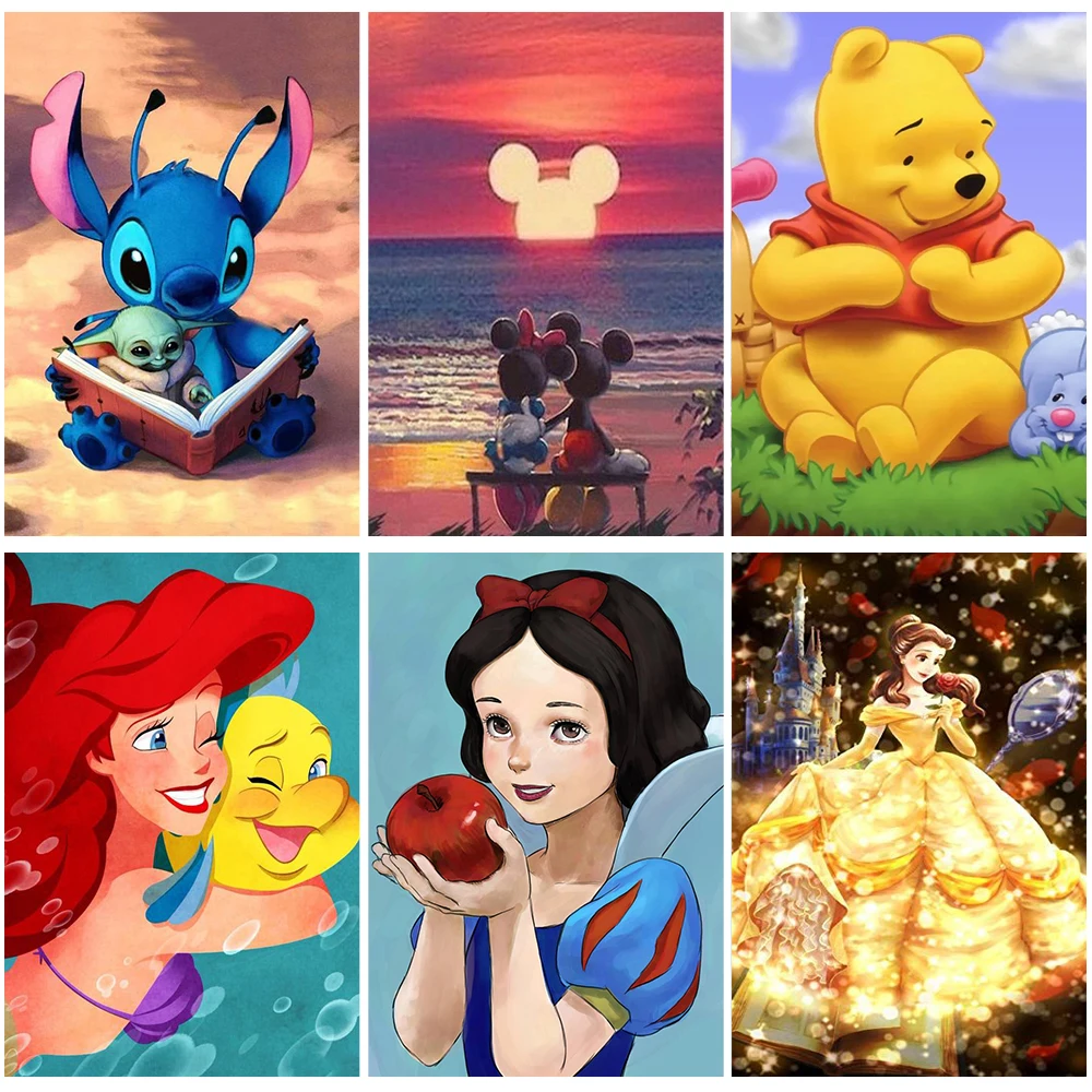 Алмазная 5D картина Disney, мультяшный Микки Маус, Лило, Стич, мозаика, вышивка «сделай сам», детский домашний декор, подарок
