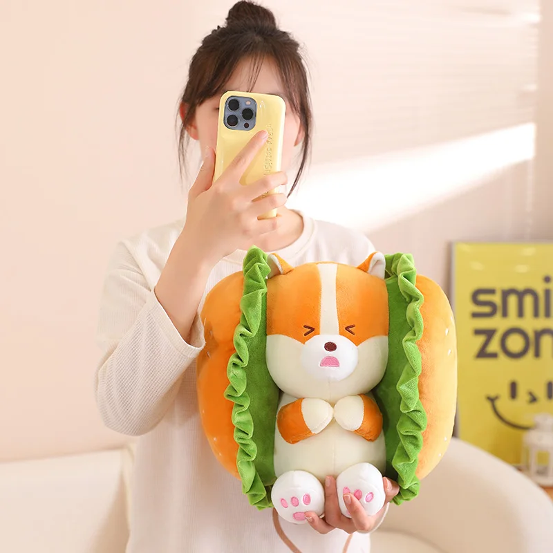 

Kawaii креативная корги собака кролик гамбургер плюшевые игрушки мягкие животные диванная подушка подарок для детей на день рождения высокое качество