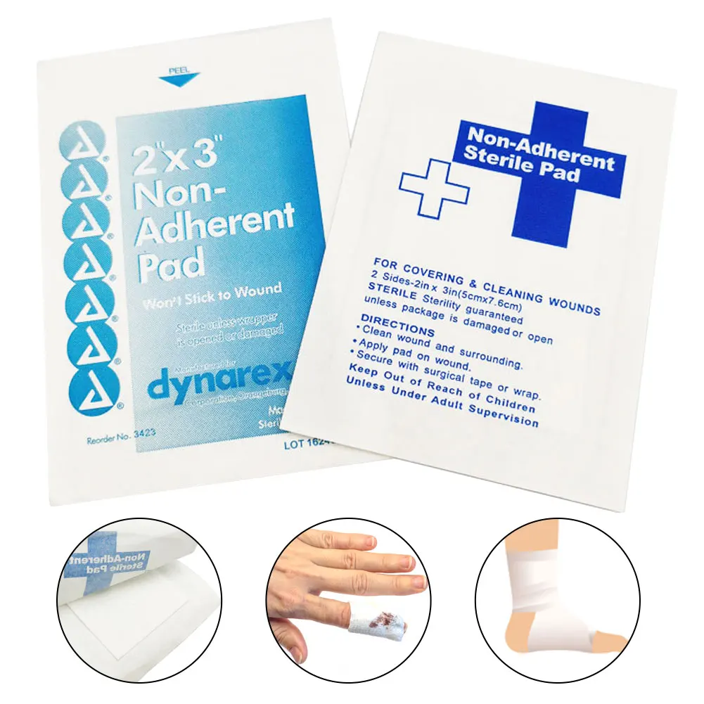 

Водонепроницаемая марлевая Прокладка 5*7,6 см, 10 шт., 100% хлопок, неприлипающая прокладка, комплект первой помощи, повязка на рану, стерильные м...