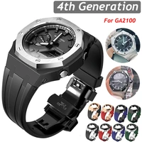 4rd modified for casio ga2100 ga2110 watch strap rubber metal bezel four generation frame replacement accessories