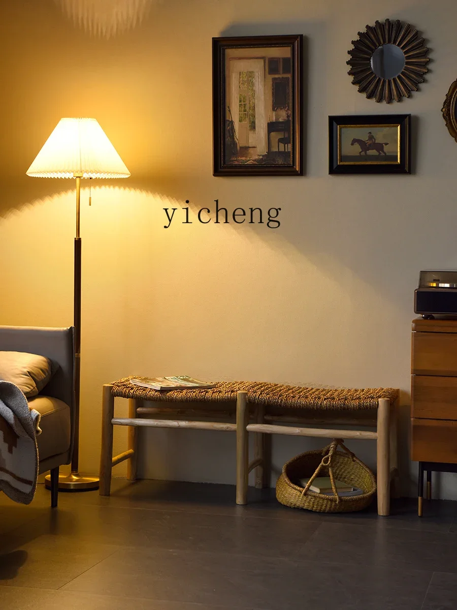 ZK скамейка из твердой древесины Ротанга домашняя длинная обеденный стул I Change Shoes