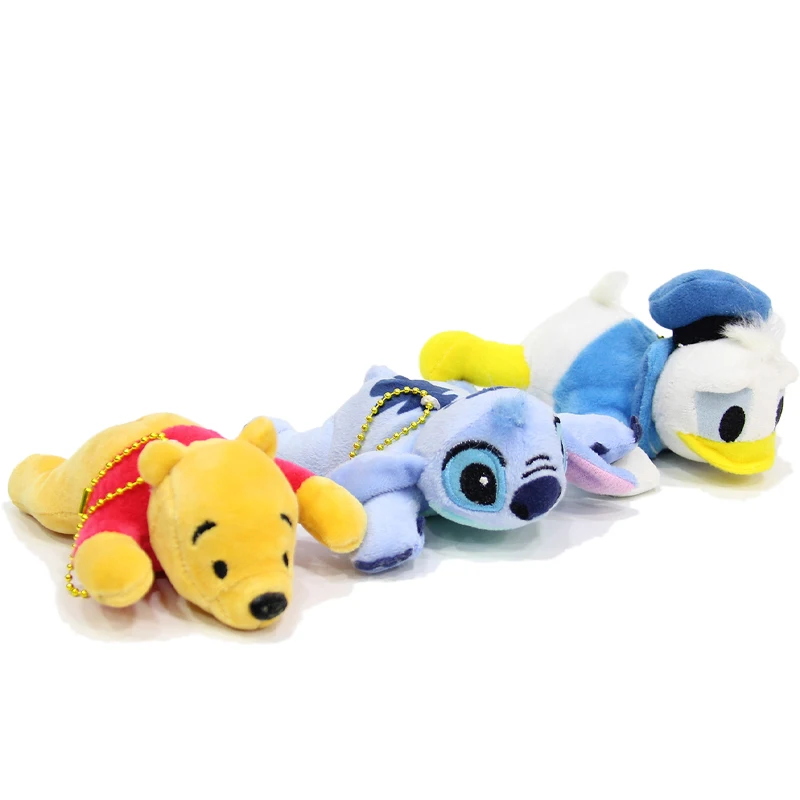 

Disney Plush Toy Keychain Doll Charm Anime Characters Stitch Donald Duck Winnie The Pooh Figurine Bag Decoration Birthday Gift