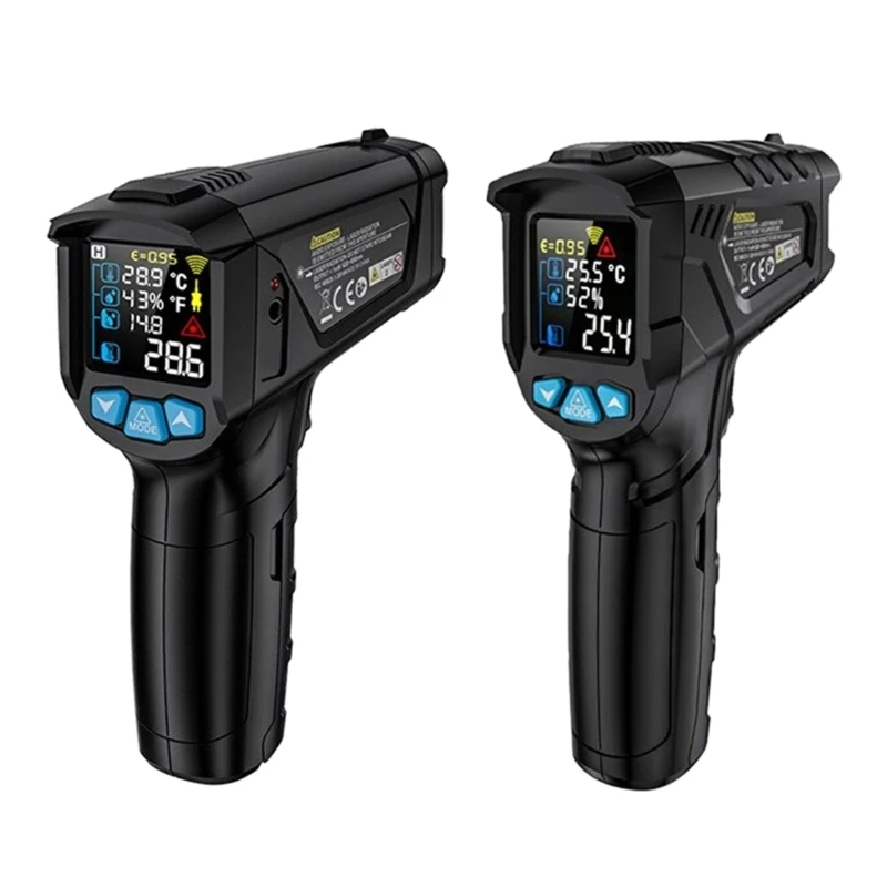 

Digital InfraredsLasers Thermometer Adjustable Industrial Detector Temparature Measuring BacklightsScreen Humidity Meter