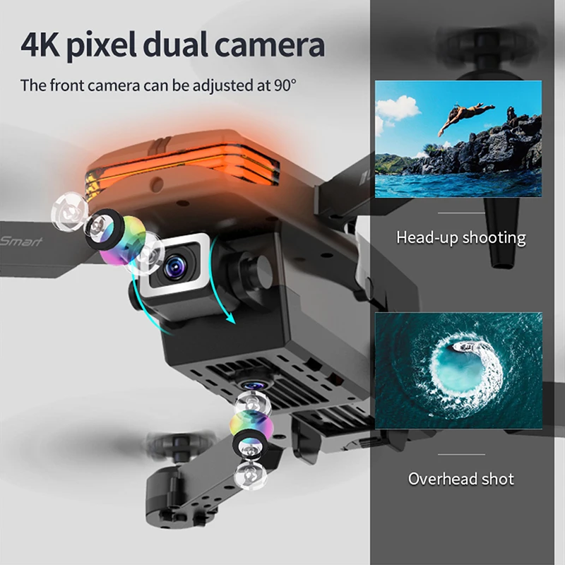 4K Drone Quadcopter Real-time Pixel Dual Camera Three Ways Infrared Obstacle Avoidance Folded Aerial Photography Quadcopter V3 enlarge