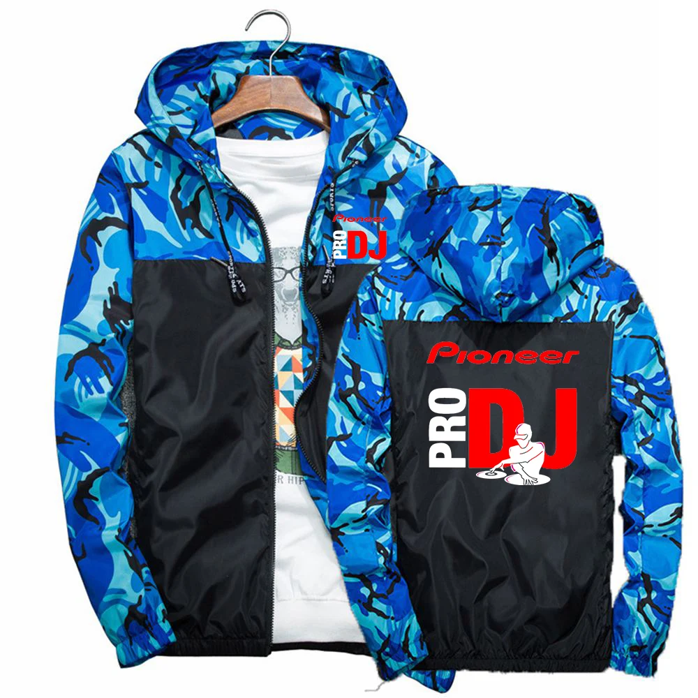 

DJ Pioneer PRO 2022 Men's New Splicing Camouflage Hoodies Coats Casual Harajuku Jackets Clothing Windbreaker Coats Outwears Tops