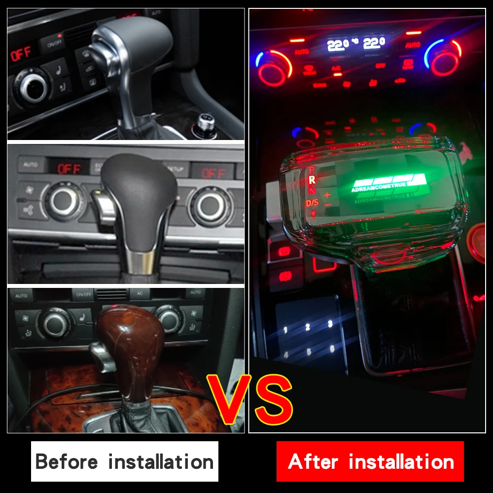 Для Audi A6 C6 C7 A4 B8 S6 A7 A5 Q5 Q7 4L A3 8P S5 Ручка переключения передач LED Crystal Тяга коробки