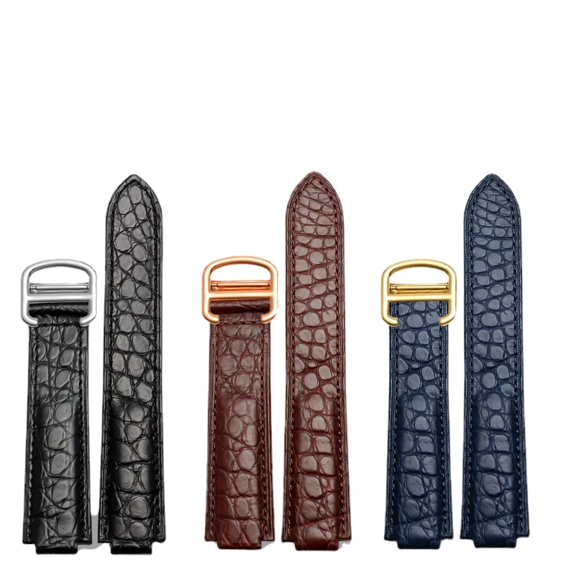 

Genuine Leather Watch Strap for Cartier Blue Balloon Raised Mouth Crocodile Skin Soft Comfortable Watchband Accessories18 20mm