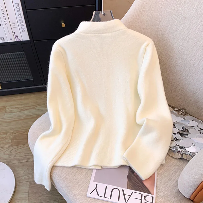 Новый красный свитер в китайском стиле с воротником кардиган куртка женский