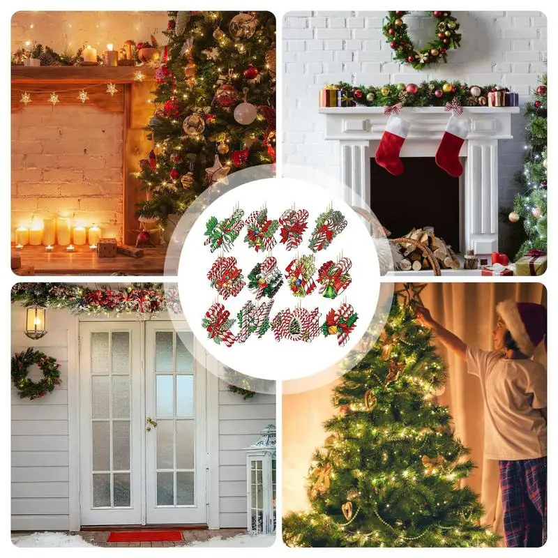 Украшения в виде тростника 36X рождественское деревянное украшение леденца из