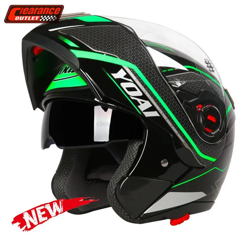 Motorcycle Helmet Full Face With Bluetooth For Men Four Season Motocross Racing Helmet Double Lens Helmet Moto Casque Casco Moto