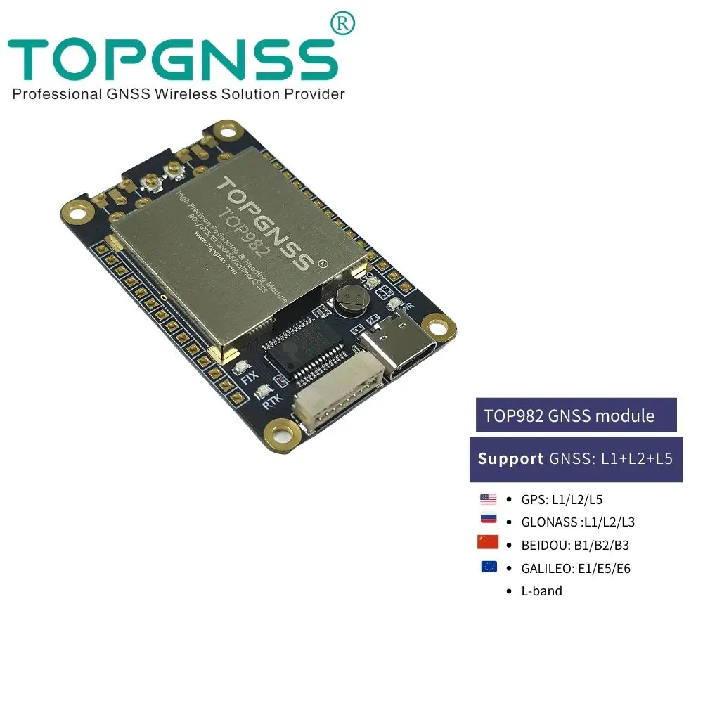 

PPS GPS GLONASS GALILEO L1 L2 L5 Antenna Receiver TOP982 Positioning Orientation Full Frequency RTK High Precision GNSS Module