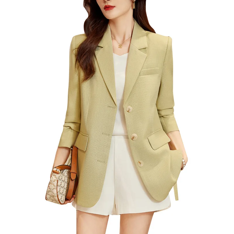 

Women's Suit Spring New Solid Casual Single Breasted Lapel Jacket Blazers for Woman Chic and Elegant Woman Jacket Blazer Mujer