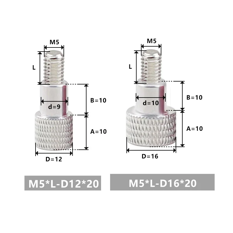 1 шт. M5 алюминиевые ручные винты с длинным хвостовиком из нержавеющей стали ручные винты с накатанной головкой с Высокой Головкой шаговые ручные винты
