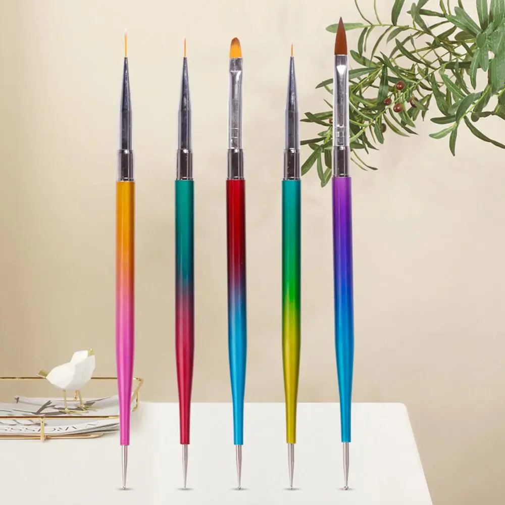 

Полосатые инструменты для салона, Женская фотография, кисти для дизайна ногтей, точечная ручка для дизайна ногтей, кисть для лайнера, инстру...