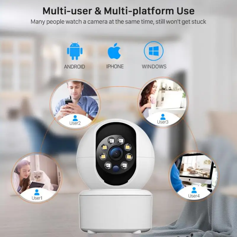 

Home Security Baby Pet Monitor 300000 Pixels Smart Auto Tracking Surveillance Camera Audio Video Wifi Camera Mini Camera Indoor