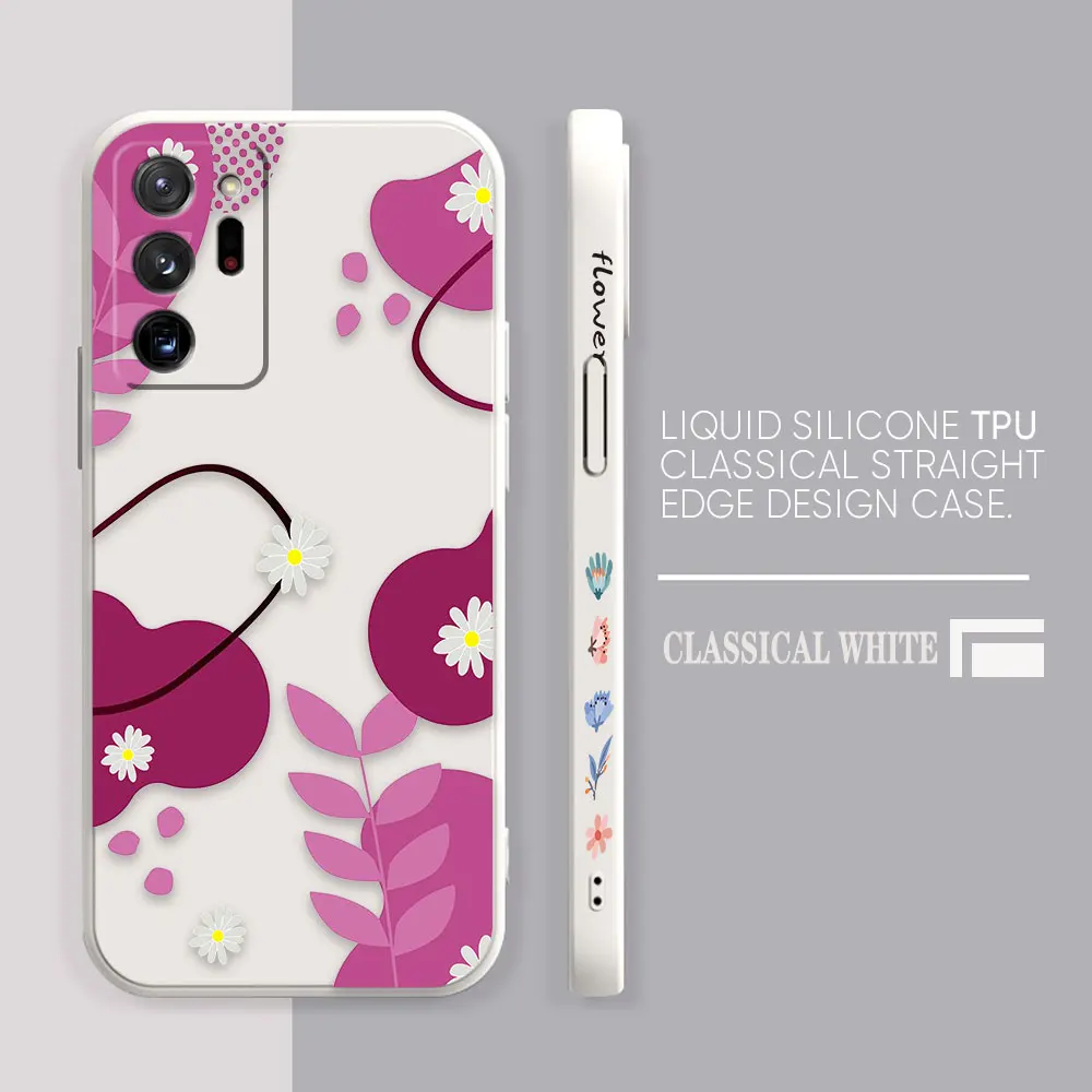 Case For Samsung Galaxy A90 A80 A70 A60 A50 A40 A30 A20S A20 A10S Note 20 M33 Pro Plus Lite Ultra 4G 5G Case  Red Purple Flowers