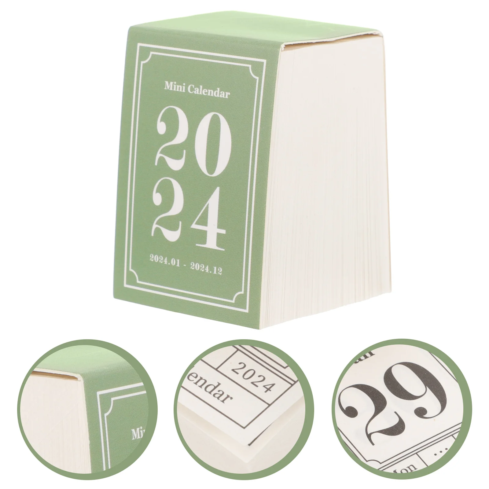 

2024 Mini Desk Calendar Small Household Tabletop Ornaments Daily Decoration Retro Style Paper Office