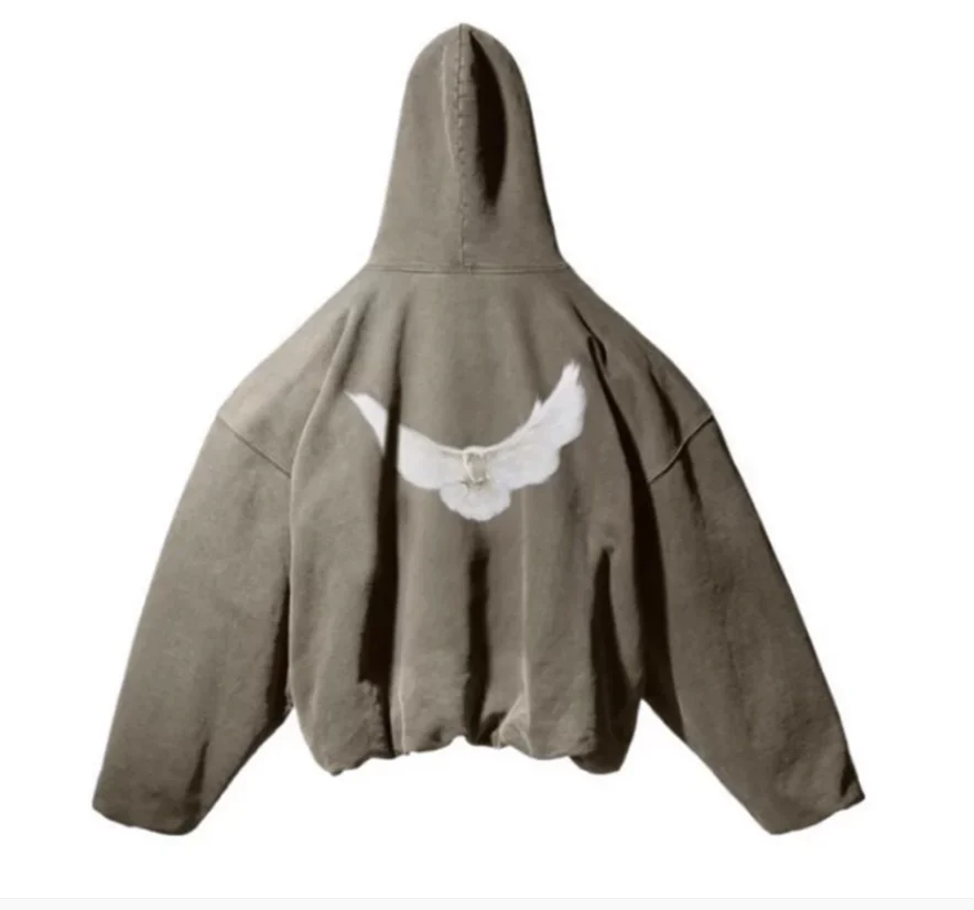 Худи с капюшоном и принтом голубей Канье Уэста мужская женская уличная одежда