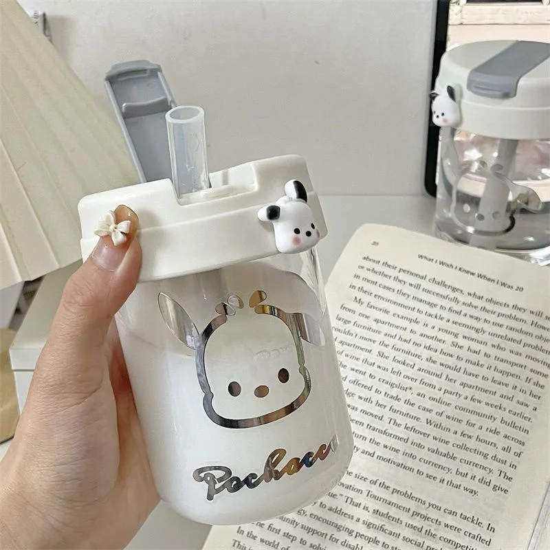 

Sanrio Cinnamoroll Pochacco Sippy Cup Simple Kawaii Anime High Value Cute Cartoon Mini Student Portable Kettle Couple Handy Cup