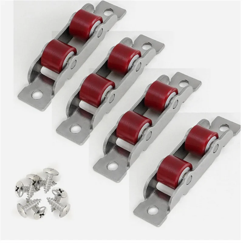 

4 Pcs/lot stainless steel door 80 Type window silent nylon pulley slot wheel sliding door fittings glass door sliding rollers