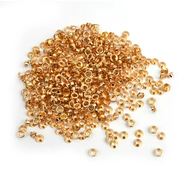 

4mm Brass Eyelet with Washer Craft Repair Grommet Round Eye Rings for Shoes Bag Clothing Belt Hat 4mm Eyelets
